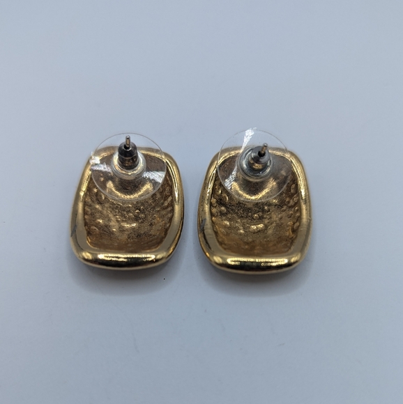 Vintage 80s enamel earrings - Picture 2 of 5